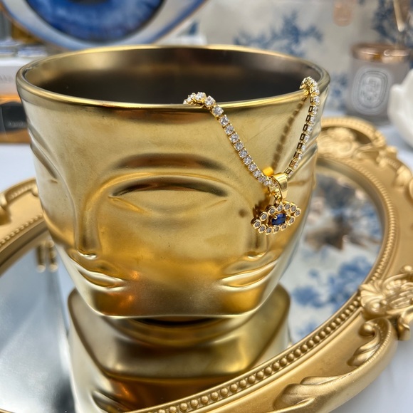 🆕 CRYSTAL HAZE 🧿 BNWT The Evil Eye Pendant - 18K Gold Plated Brass - Picture 8 of 16